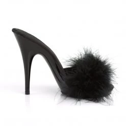 PLEASER FABULICIOUS FUR HEELS BLACK SHOES