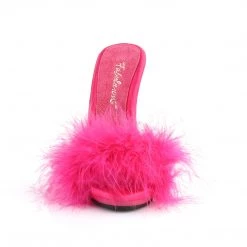 PLEASER FABULICIOUS FUR HEELS HOT PINK SHOES