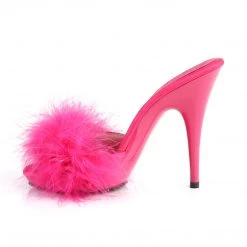 PLEASER FABULICIOUS FUR HEELS HOT PINK SHOES