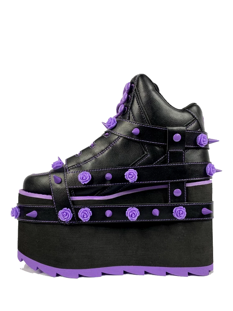 YRU PLATFORMS QOZMO BONDAGE ROSE - BLACK/PURPLE 5 YRU PLATFORMS QOZMO BONDAGE ROSE - BLACK/PURPLE