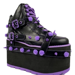 YRU PLATFORMS QOZMO BONDAGE ROSE - BLACK/PURPLE 12 YRU PLATFORMS QOZMO BONDAGE ROSE - BLACK/PURPLE