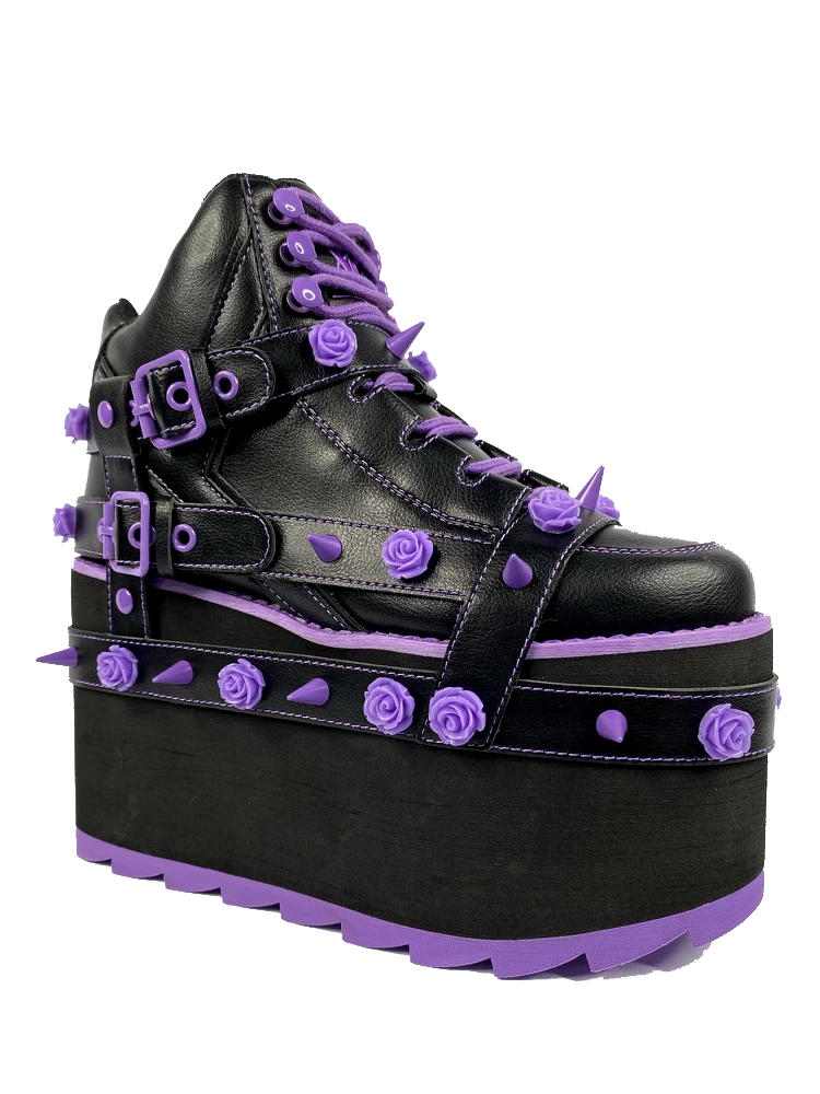YRU PLATFORMS QOZMO BONDAGE ROSE - BLACK/PURPLE 7 YRU PLATFORMS QOZMO BONDAGE ROSE - BLACK/PURPLE