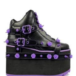 YRU PLATFORMS QOZMO BONDAGE ROSE - BLACK/PURPLE