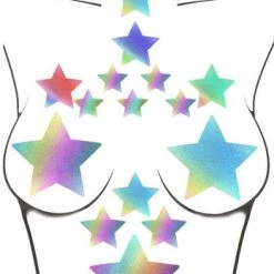 Neva Nude Rainbow Reflective Grey Starry Nights Nipple Sticker Crop Top ACCESSORIES