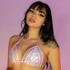 RAVELAND NEW ARRIVALS RETRO GLITTER CAGE TOP