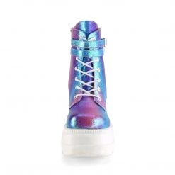 PLEASER INSANE ECSTASY IRIDESCENT BLUE (ANKLE BOOTS)