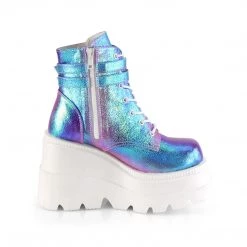 PLEASER INSANE ECSTASY IRIDESCENT BLUE (ANKLE BOOTS) 10 PLEASER INSANE ECSTASY IRIDESCENT BLUE (ANKLE BOOTS)