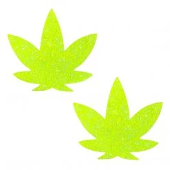 NevaNude Super Sparkle Lemon Lime Blacklight Glitter Weed Leaf Pasties ACCESSORIES