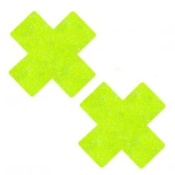 NevaNude Super Sparkle Lemon Lime Blacklight Glitter X Pasties ALIENS COLLECTION