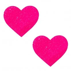 NevaNude Super Sparkle Watermelly Pink Blacklight Glitter I Heart U Nipple Cover Pasties ACCESSORIES