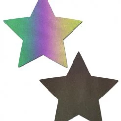 PASTEASE Star: Reflective Rainbow Star Nipple Pasties ACCESSORIES