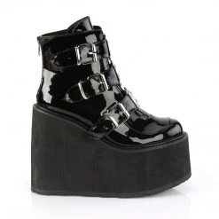 PLEASER SHOES RAVE NATION/BLACK ANKLE BOOTS