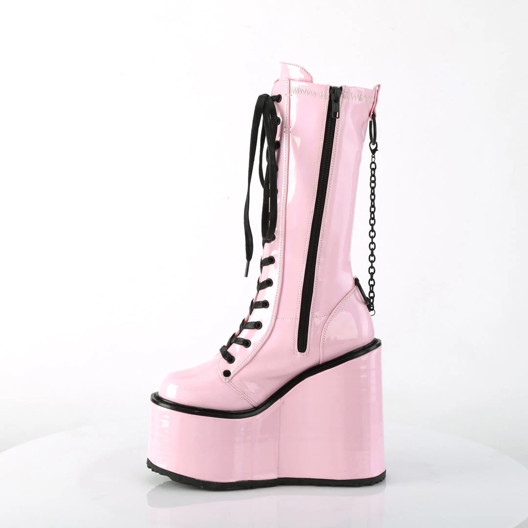PLEASER UNCHAIN BOOTS PINK HOLOGRAM 6 PLEASER UNCHAIN BOOTS PINK HOLOGRAM