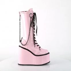 PLEASER UNCHAIN BOOTS PINK HOLOGRAM