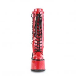 PLEASER UNCHAIN BOOTS RED HOLOGRAM