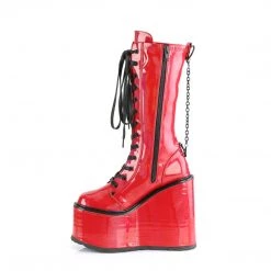 PLEASER UNCHAIN BOOTS RED HOLOGRAM