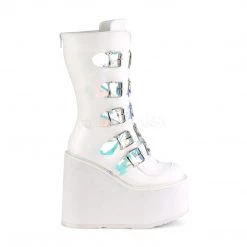 PLEASER SHOES WTF BOOTS/ WHITE