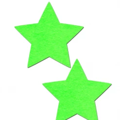PASTEASE Star: Neon Green And Glow-in-the-Dark Star Nipple Pasties
