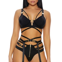 FORPLAY 770204 Buckle Up Lingerie Set
