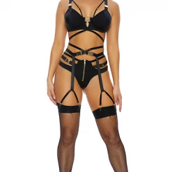 FORPLAY 770204 Buckle Up Lingerie Set