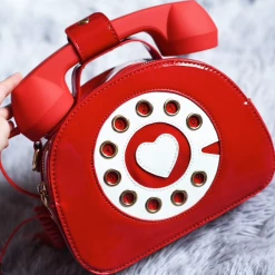 RAVELAND IMMA CALL YOU BACK PURSE RED BAGS & BACKPACKS