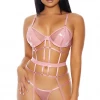 FORPLAY LINGERIE Double Strapped Bustier Set Pink