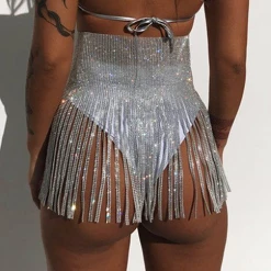 RAVELAND VIP SECTION SILVER DIAMOND SKIRT WOMEN