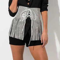 RAVELAND VIP SECTION SILVER DIAMOND SKIRT WOMEN