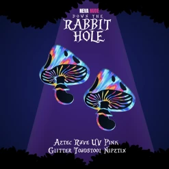 Neva Nude Aztec Rave Mutlicolor Blacklight Toadstool Nipple Covers