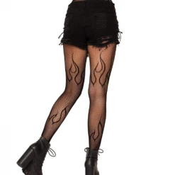 LEG AVENUE FLAME FISHNET TIGHTS