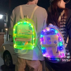 RAVELAND ALIENS COLLECTION NEON GREEN TRANSPARENT LED BACKPACK