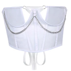 RAVELAND ALL MY SIN'S WHITE MESH UNDERBUST CORSET