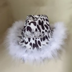 RAVELAND NEW ARRIVALS FUR BRIM TIARA COWBOY HAT