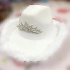 RAVELAND NEW ARRIVALS FUR BRIM TIARA COWBOY HAT