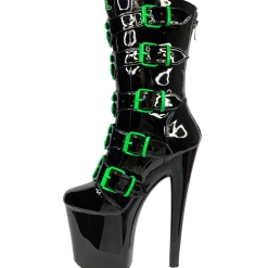 YRU VIP BOOTS BLACK & GREEN SHOES