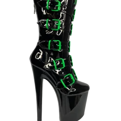 YRU VIP BOOTS BLACK & GREEN SHOES