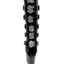 YRU VIP BOOTS BLACK & SILVER SHOES 10 YRU VIP BOOTS BLACK & SILVER SHOES