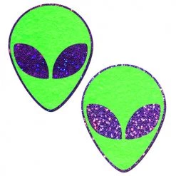 PASTEASE Alien: Neon/Glow In Dark Green & Purple Pasties