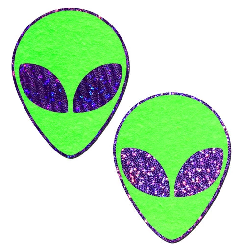 PASTEASE Alien: Neon/Glow In Dark Green & Purple Pasties 3 PASTEASE Alien: Neon/Glow In Dark Green & Purple Pasties