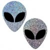PASTEASE ALIENS COLLECTION Glitter Silver Alien Pasties 2 PASTEASE ALIENS COLLECTION Glitter Silver Alien Pasties