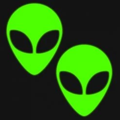PASTEASE Alien: Neon/Glow In The Dark Green & Black Glitter Eyes Nipple Pasties ALIENS COLLECTION