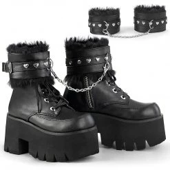 PLEASER Ashes Cuffed Up Platform Boots