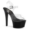 PLEASER ASPIRE STRAPPED HEELS/ BLACK & CLEAR SHOES 1 PLEASER ASPIRE STRAPPED HEELS/ BLACK & CLEAR SHOES