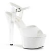 PLEASER SHOES ASPIRED STRAPPED HEELS/ WHITE