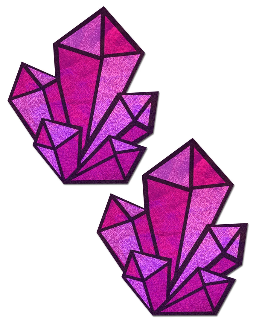 PASTEASE ACCESSORIES Crystal: Holographic Pink Crystal Cluster Nipple Pasties 3 PASTEASE ACCESSORIES Crystal: Holographic Pink Crystal Cluster Nipple Pasties
