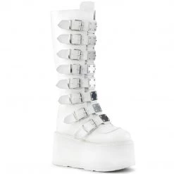 PLEASER WHITE SKULL CRUSHER BOOTS