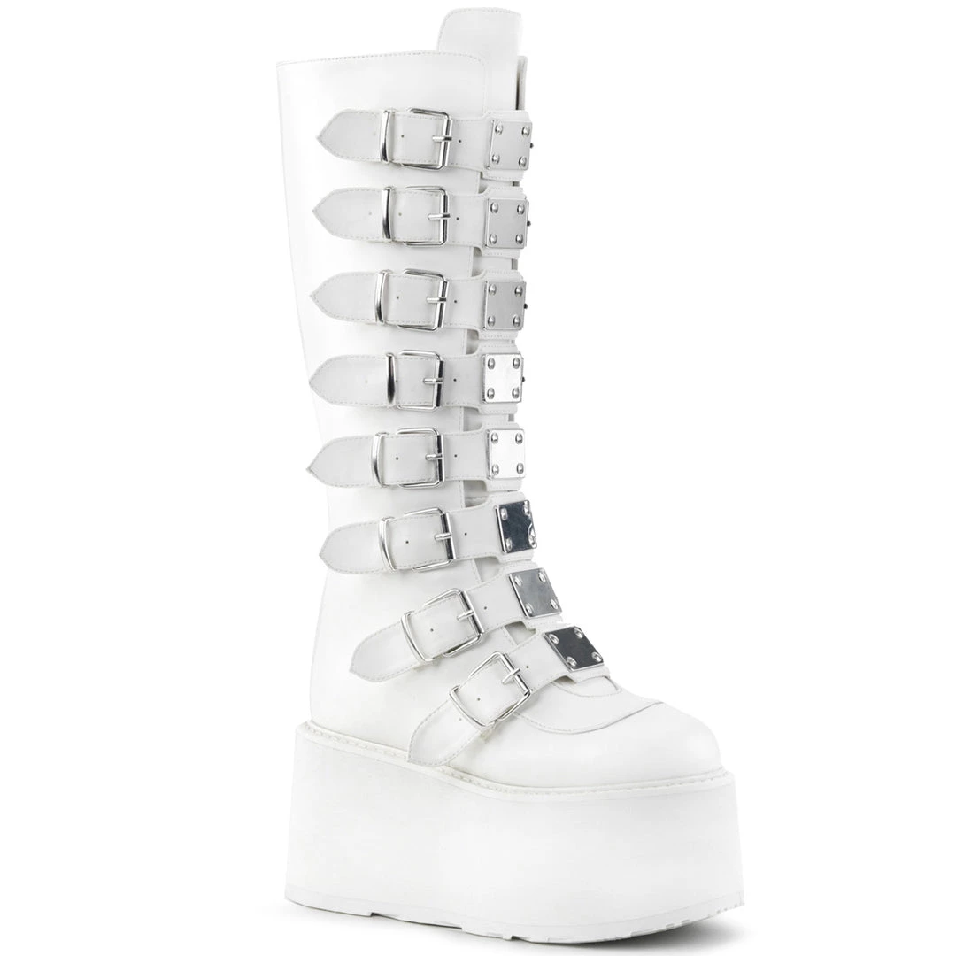 PLEASER WHITE SKULL CRUSHER BOOTS 3 PLEASER WHITE SKULL CRUSHER BOOTS