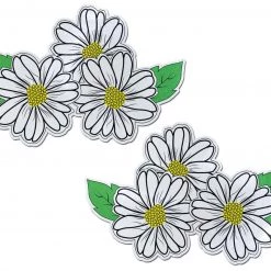 PASTEASE ACCESSORIES Pastie Demi X: White, Black & Yellow 8in Wildflowers Breast Cover Pasties