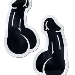 PASTEASE ACCESSORIES Penis: Black Dick Nipple Pasties