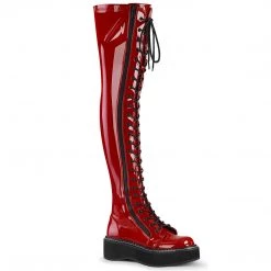 PLEASER HEY EMILY/ THIGH HIGH BOOTS-RED SHOES